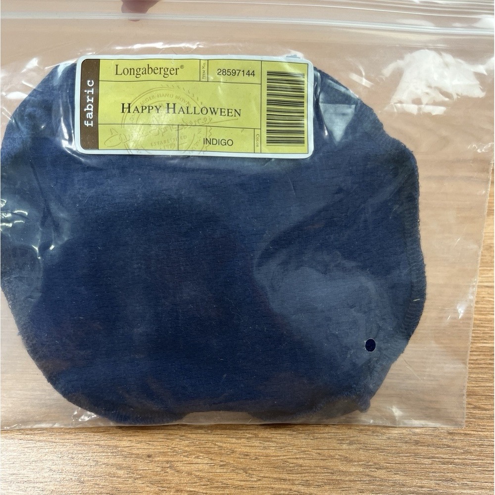 Longaberger Fabric Liner For 2004 Happy Halloween Basket Indigo Blue NEW